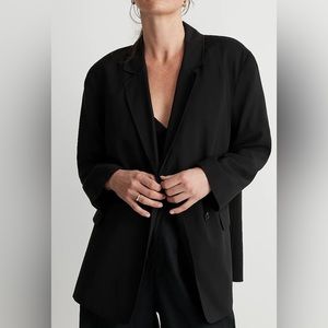 Madewell The Relaxed Blazer in Softdrape True Black Size Medium